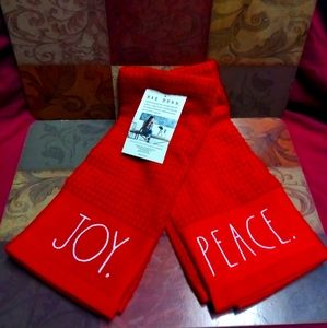 Rae Dunn holiday kitchen towels.